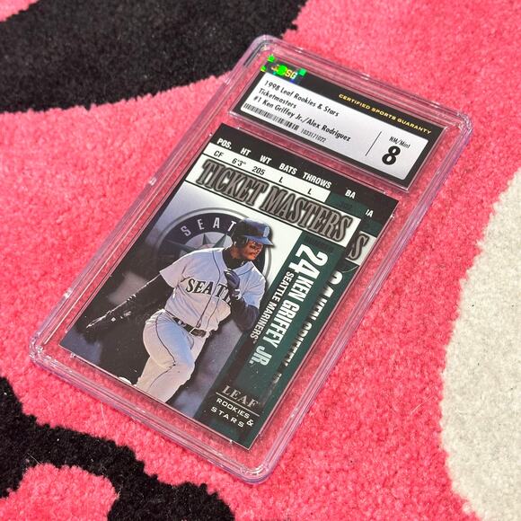 Alex Rodriguez / Ken Griffey Jr. 1998 Leaf Rookies & Stars Ticket Masters CSG 8 - Picture 3 of 6